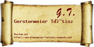 Gerstenmeier Tétisz névjegykártya